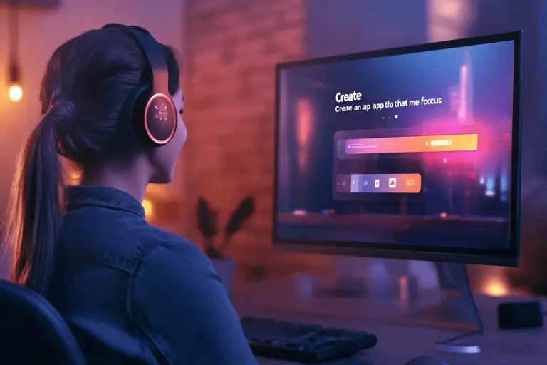 Modern workspace with a sleek computer screen