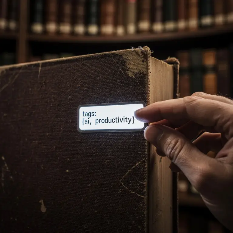 old book with ai metadata