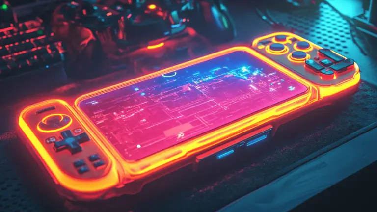 Glowing, fantasy, gaming console