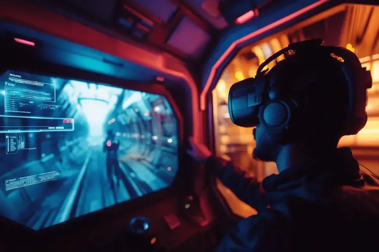 futuristic world first-person simulation gameplay