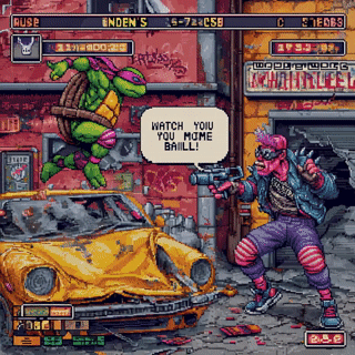 retro 16-bit arcade game