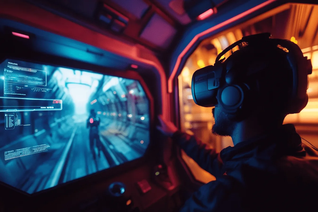 futuristic world first-person simulation gameplay